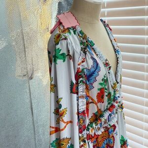 Floral Ruffle Wrap Dress